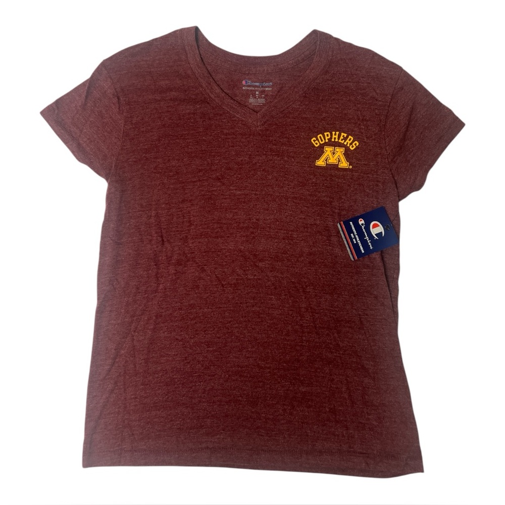 Champion Maroon Gophers T-Shirt V Neck Medium